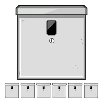 Smart package locker box providing secure delivery storage Illustrazione stock
