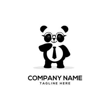 Smart panda logo vector illustration Stock Illustration