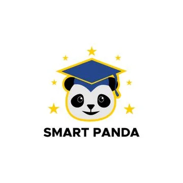 Smart panda logo vector illustration Stock Illustration
