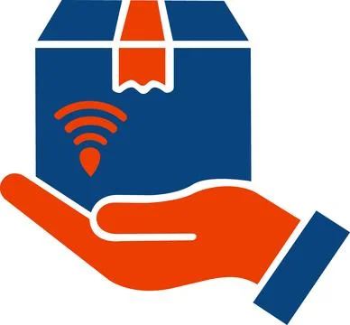 Smart parcel tracking wireless delivery icon Stock Illustration