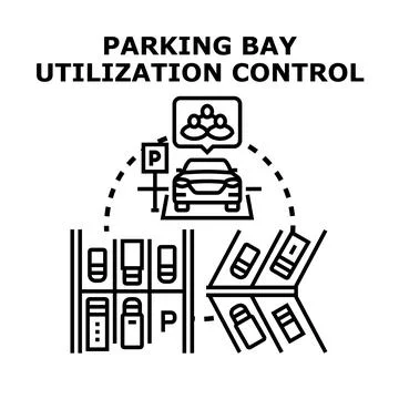 Smart parking bay utilization control system concept Illustrazione stock