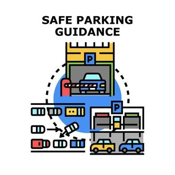 Smart parking guidance system directing vehicle flow Stock Illustration