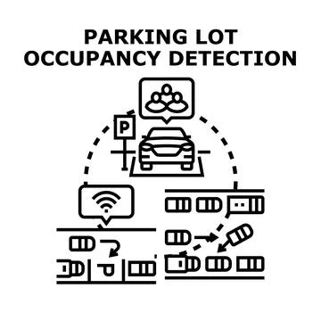 Smart parking lot occupancy detection system Stock Illustration