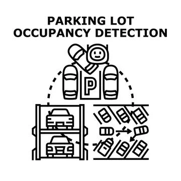 Smart parking lot occupancy detection system concept Stock Illustration