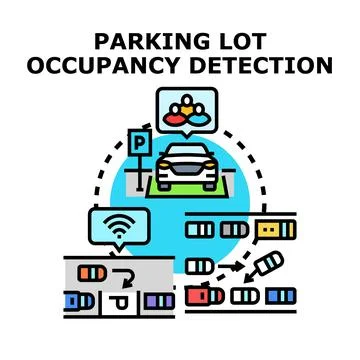 Smart parking lot occupancy detection system Stock Illustration