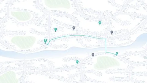 Smart Parking Navigation Map with Accessible Nearby Spaces and Pricing Stock-Illustration