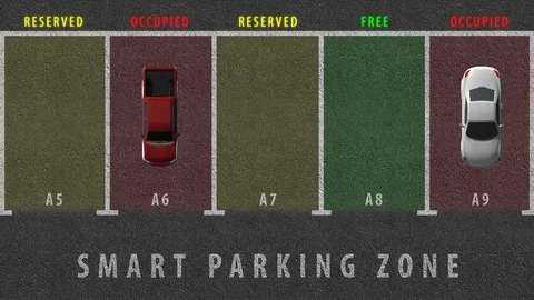 Smart parking zone for vehicles. Ability to reserve a parking space using the 스톡 동영상 119350725