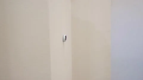 Smart peephole scan sensor at work demonstration Stock Footage 145618439