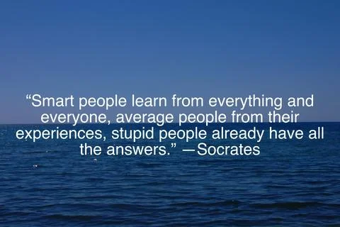 “Smart people learn from everything and everyone, average people from their expe 库存照片