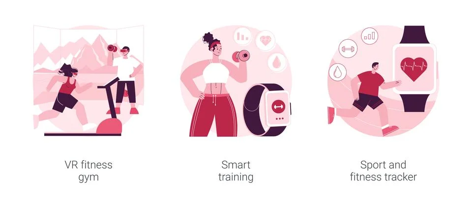 Smart personal training technologies abstract concept vector illustrations. Stock Illustration