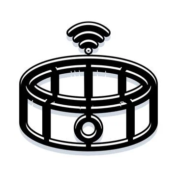 Smart pet collar providing tracking and connectivity technology Stock Illustration