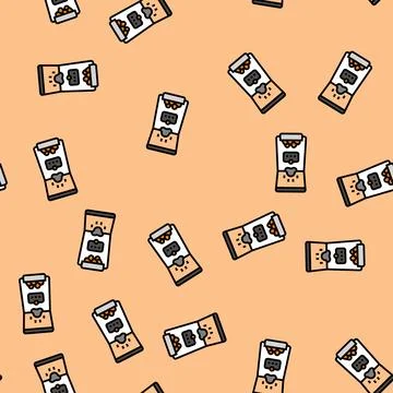 Smart pet feeder home vector seamless pattern Illustrazione stock
