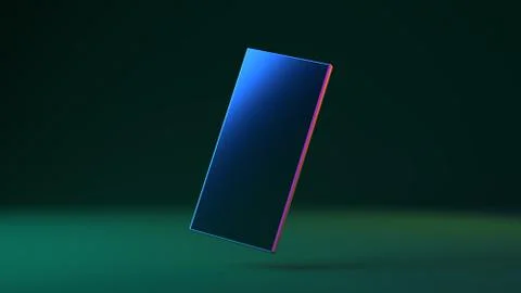 Smart phone 3d render object Neon lighting Illustration