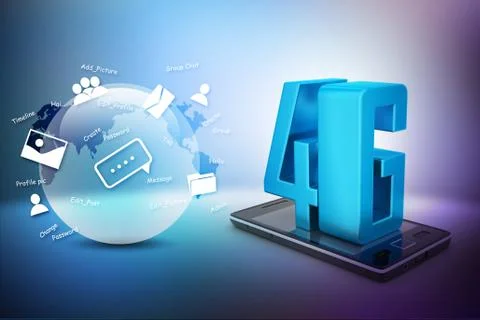 Smart phone with 4G Stock Illustration