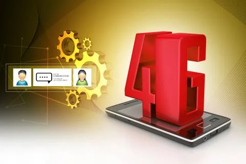 Smart phone with 4G Stock Illustration