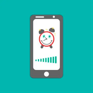 Smart phone alarm clock. Stock Illustration