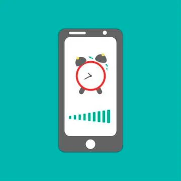 Smart phone alarm clock. Stock Illustration
