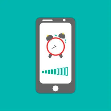 Smart phone alarm clock. Stock Illustration