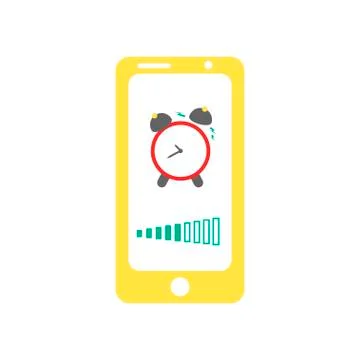 Smart phone alarm clock. Stock Illustration