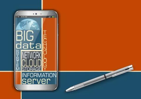 Smart phone and big data イラスト素材