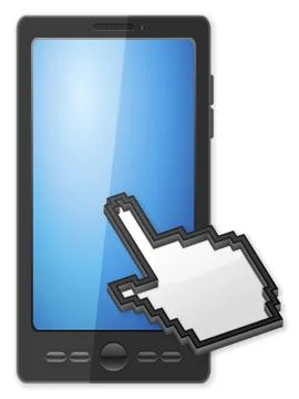 Smart phone and hand cursor Stock Illustration