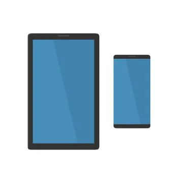 Smart phone and tablet computer. Vector flat illustration Illustrazione stock