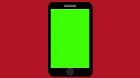 Smart phone animation green screen red Stock Footage 67489042