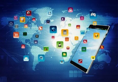 Smart Phone Application Stock Illustration