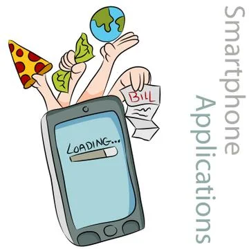 Smart phone applications Ilustración de archivo