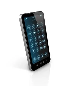 Smart phone with apps icons interface 3D Smart phone with apps icons inte... Stock Photos