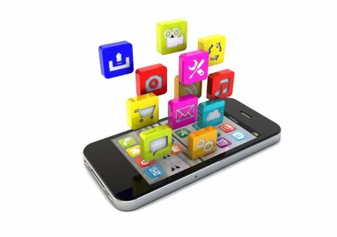 Smart phone apps Stock Illustration