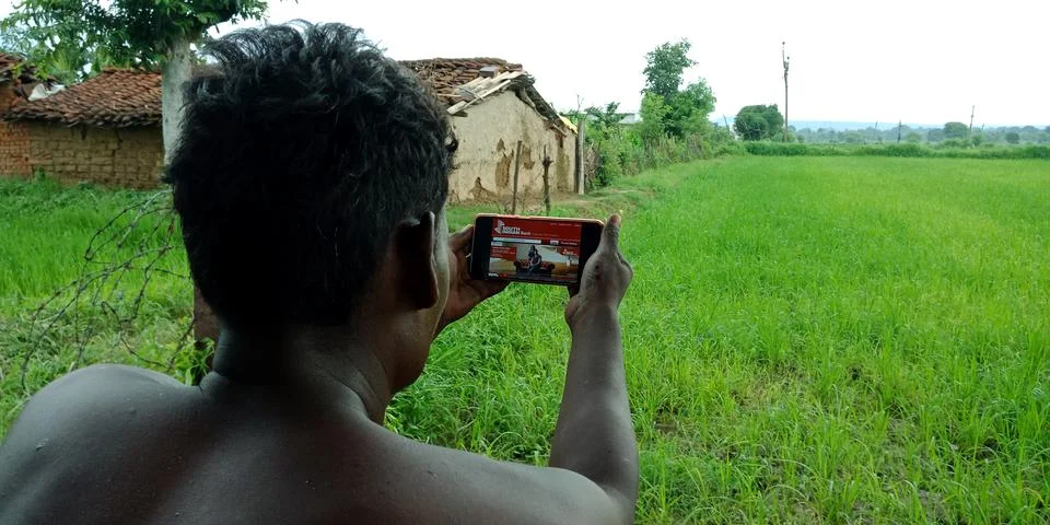 Smart phone apps using by indian people. Stock Photos