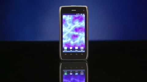 Smart Phone Blue Background Stock Footage 10803899