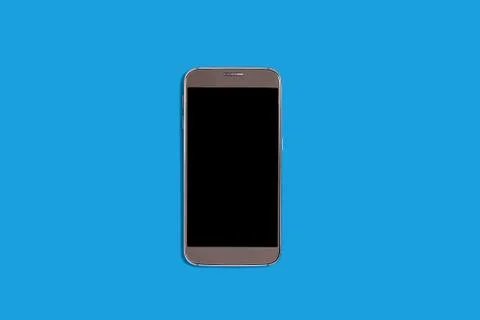 Smart phone on a blue background Stock Photos