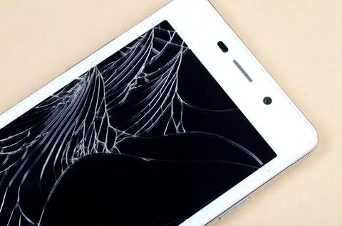 Smart Phone with broken screen Stock Photos
