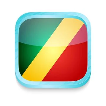Smart phone button with Congo flag Smart phone button with Congo flag Copy... Stock Photos