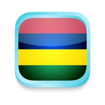 Smart phone button with Mauritius flag Smart phone button with Mauritius f... Stock Photos