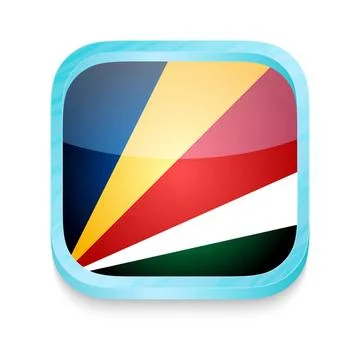 Smart phone button with Seychelles flag Smart phone button with Seychelles... Stock Photos