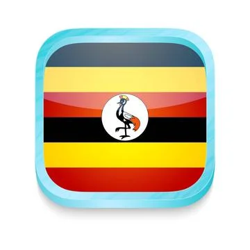 Smart phone button with Uganda flag Smart phone button with Uganda flag Co... Stock Photos
