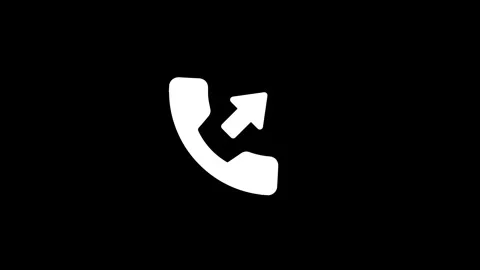 Smart phone call ring icon animation with isolated black background. Stock Footage 313378782