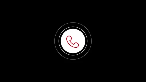 Smart phone call ring icon animated on black background. Stock Footage 313727228