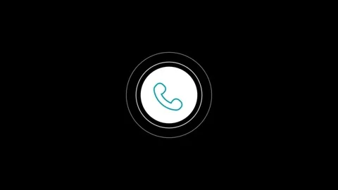 Smart phone call ring icon animated on black background. Stock Footage 313727231
