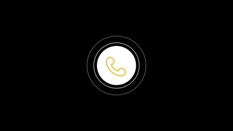 Smart phone call ring icon animated on black background. Stock Footage 313727234