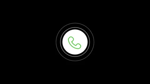 Smart phone call ring icon animated on black background. Stock Footage 313727235