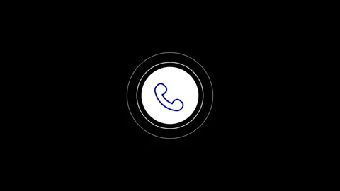Smart phone call ring icon animated on black background. Stock Footage 313727253