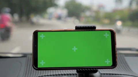 Smart Phone on Car Mock Up Stock Footage 143259669
