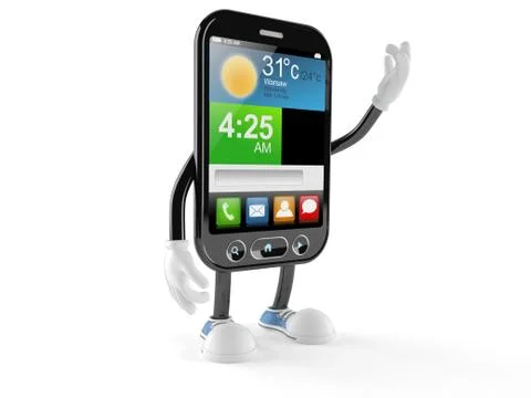 Smart phone character Stock Illustration