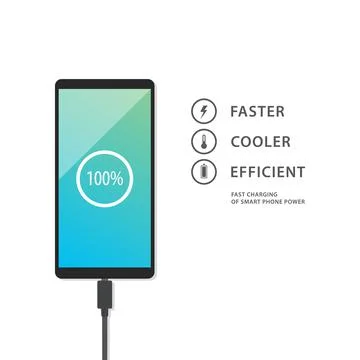 Smart phone charging Stock Illustration