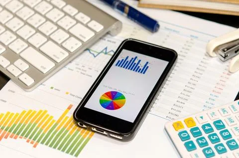 Smart phone chart Stock Photos