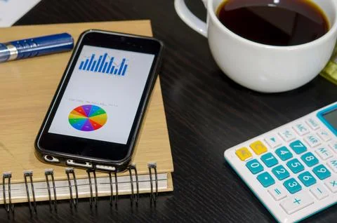 Smart phone chart Stock Photos